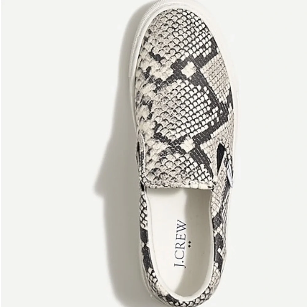 J. CREW FACTORY Road Trip Snakeskin Embossed Slip-on Sneakers‎